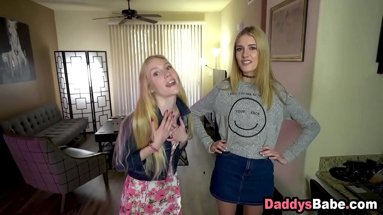 Sleazy step dad pays daughter and her friend to get a blowjob