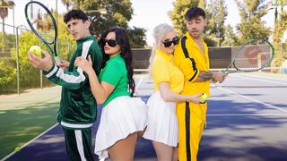 Tennis Game With Slut Stepmoms Leads To Foursome Fuckfest Orgy - Kenzie Taylor & Mona Azar - MomSwap