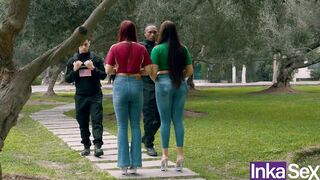 Mexican stepmother and Venezuelan stepdaughter are fucked in the anus to avoid being deported.