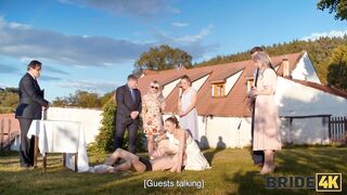 BRIDE4K. Blonde bride with natural tits enjoyed a good fuck on her kinky wedding