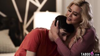 Virgin stepson helped losing it by his big boobs MILF stepmom Caitlin Bell