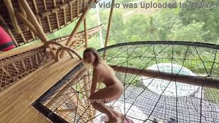 VLOG PORN BALI - I get my pussy filled on the terrace of my Airbnb