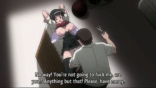 Hentai brunette tied up and fucked by pervs